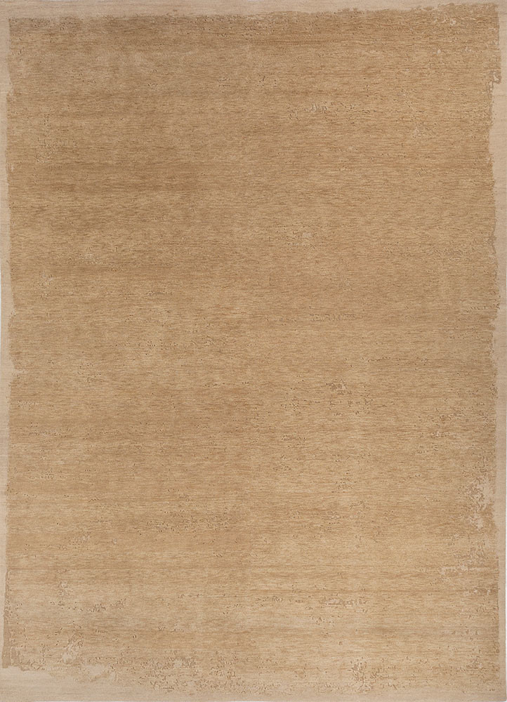  beige and brown bamboo silk hand knotted Rug