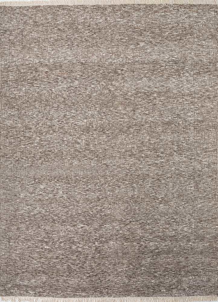  beige and brown wool hand knotted Rug