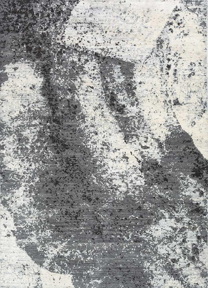 entropy ivory wool and viscose hand knotted Rug - HeadShot entropy ivory wool and viscose hand knotted Rug - HeadShot