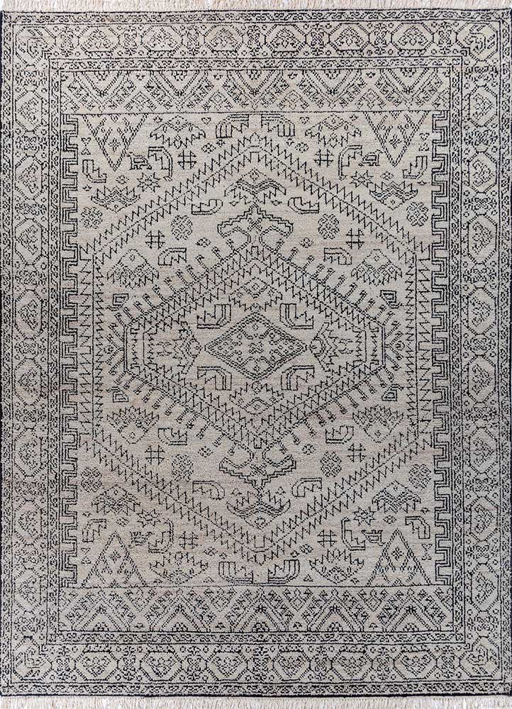 manifest ivory wool and viscose hand knotted Rug - HeadShot manifest ivory wool and viscose hand knotted Rug - HeadShot