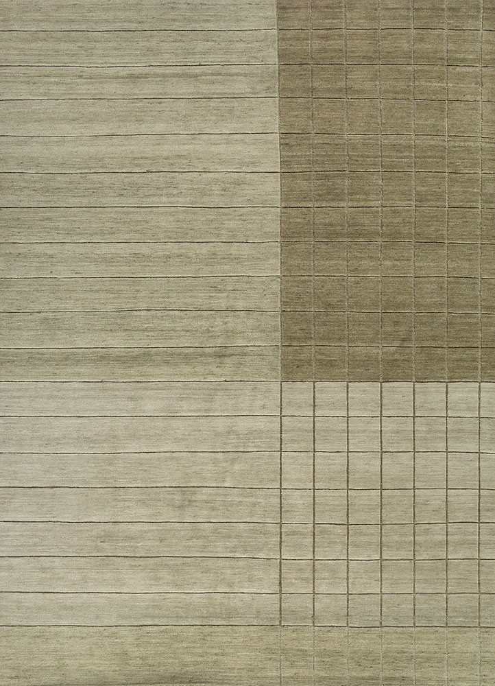  green wool hand knotted Rug