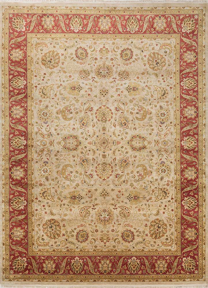  ivory silk hand knotted Rug
