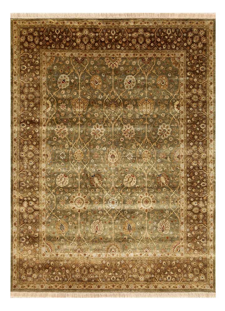 gulmarg green silk hand knotted Rug - HeadShot gulmarg green silk hand knotted Rug - HeadShot