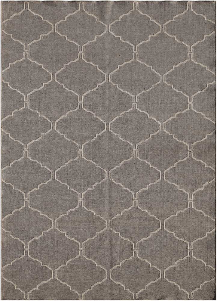 indusbar grey and black wool flat weaves Rug - HeadShot