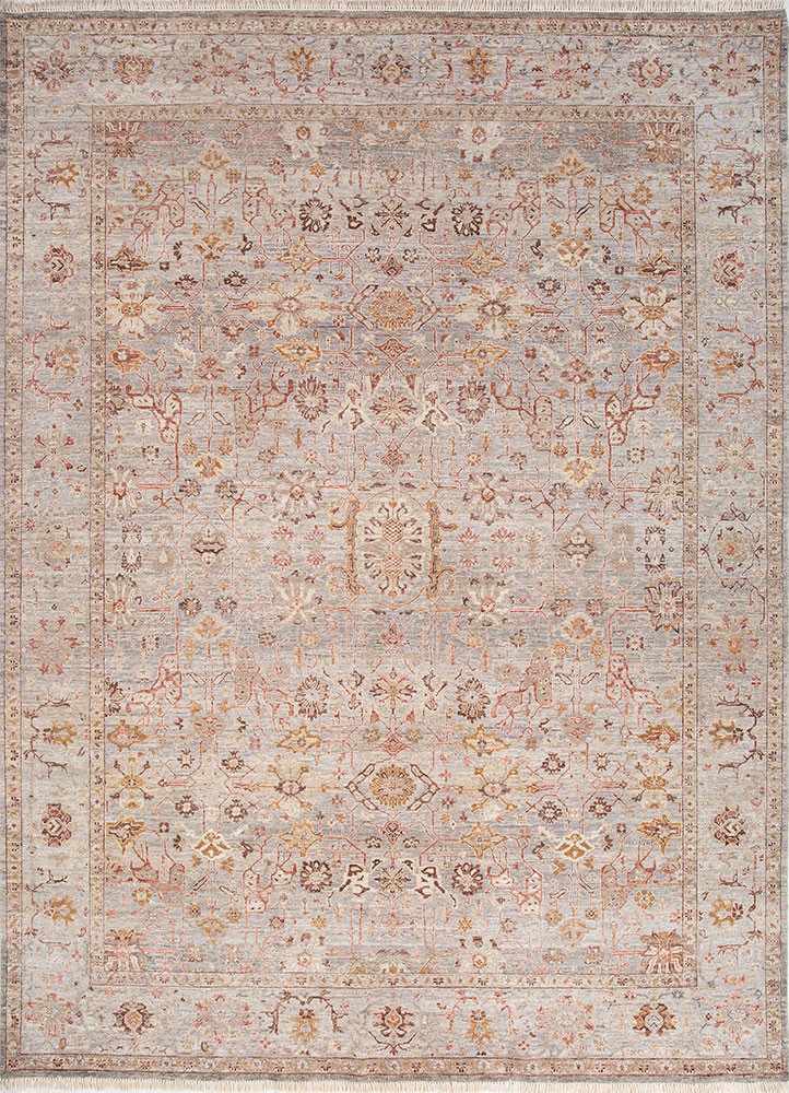 erbe blue wool hand knotted Rug - HeadShot erbe blue wool hand knotted Rug - HeadShot