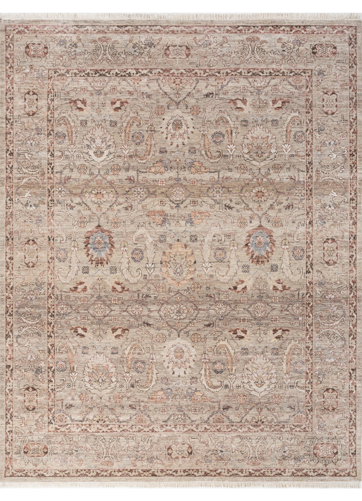 viscaya beige and brown afghan wool hand knotted Rug - HeadShot