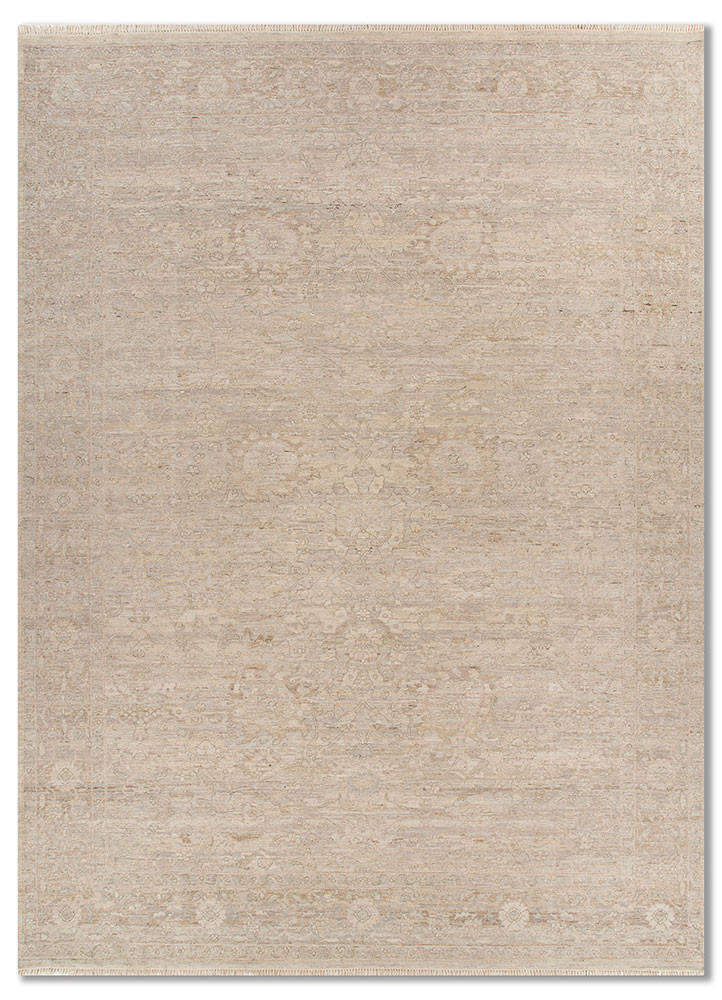  ivory wool hand knotted Rug