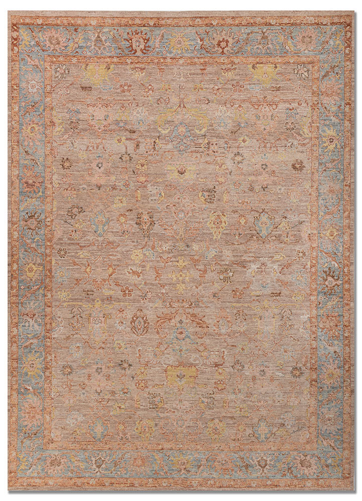 erbe pink and purple wool hand knotted Rug - HeadShot