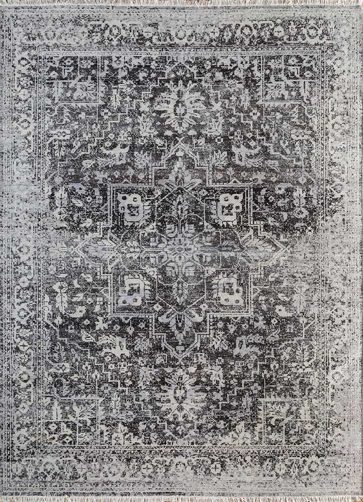 viscaya grey and black afghan wool hand knotted Rug - HeadShot viscaya grey and black afghan wool hand knotted Rug - HeadShot