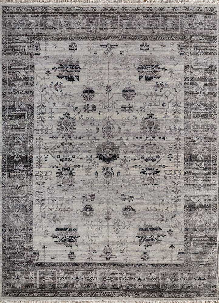 viscaya grey and black afghan wool hand knotted Rug - HeadShot