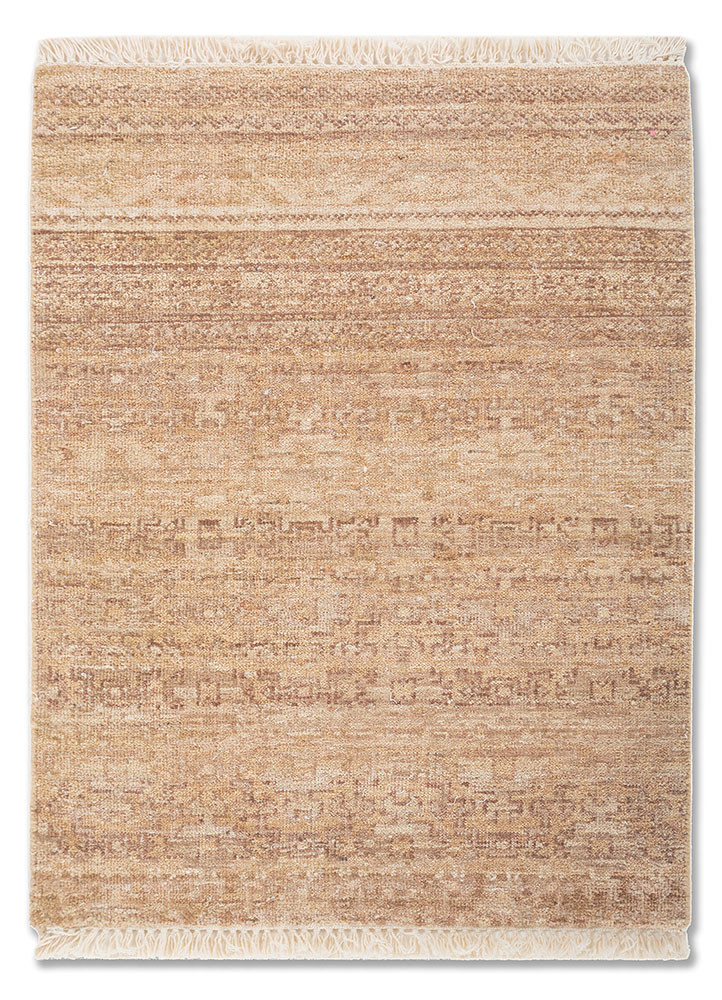 erbe beige and brown afghan wool hand knotted Rug - HeadShot
