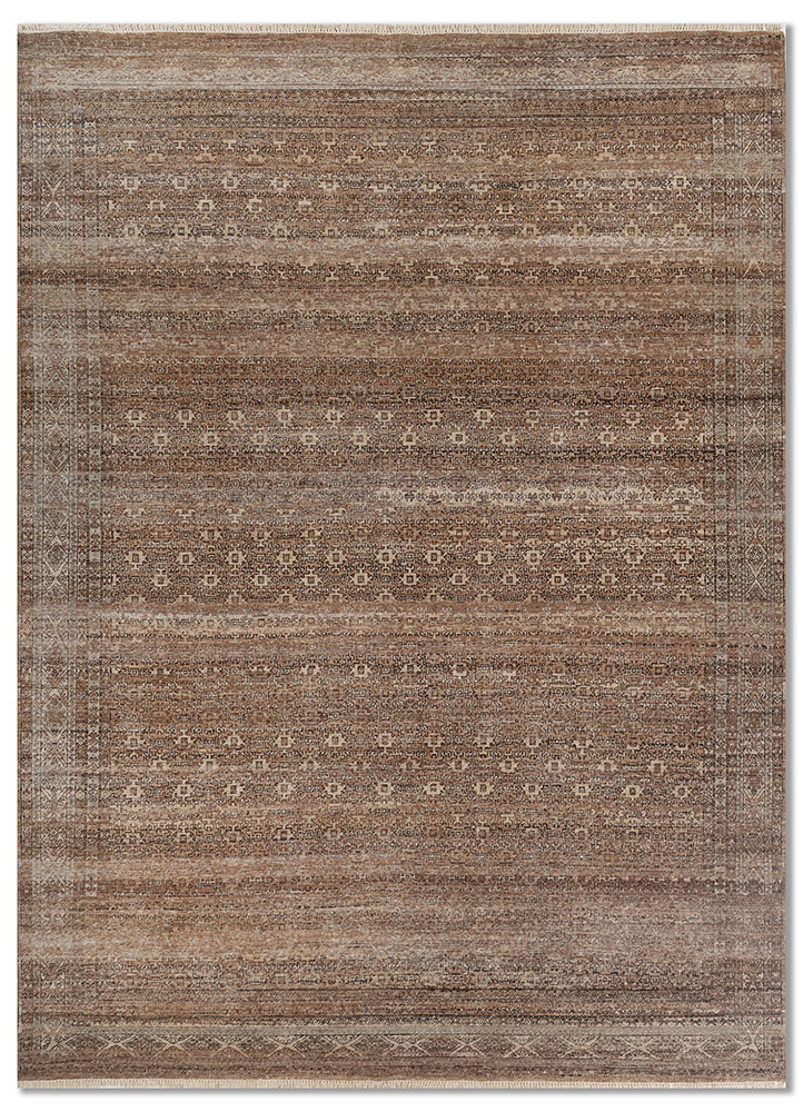 erbe beige and brown wool hand knotted Rug