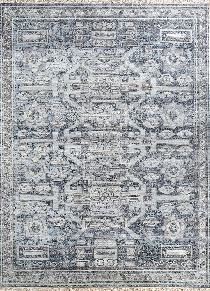 viscaya blue afghan wool hand knotted Rug - HeadShot viscaya blue afghan wool hand knotted Rug - HeadShot