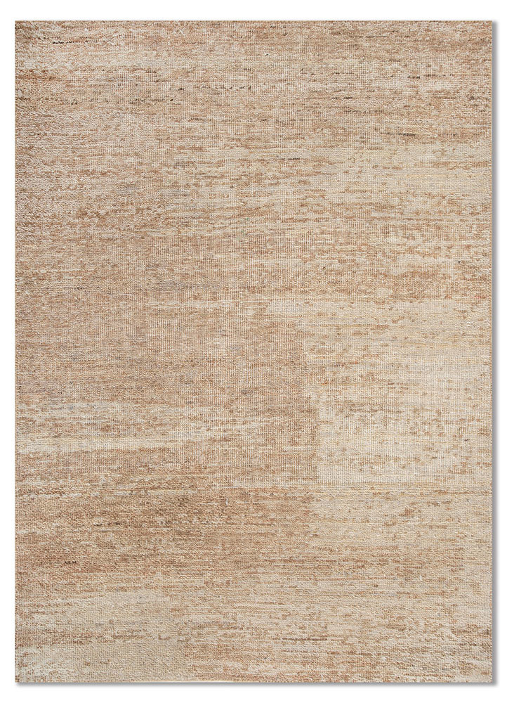 uvenuti beige and brown wool hand knotted Rug - HeadShot
