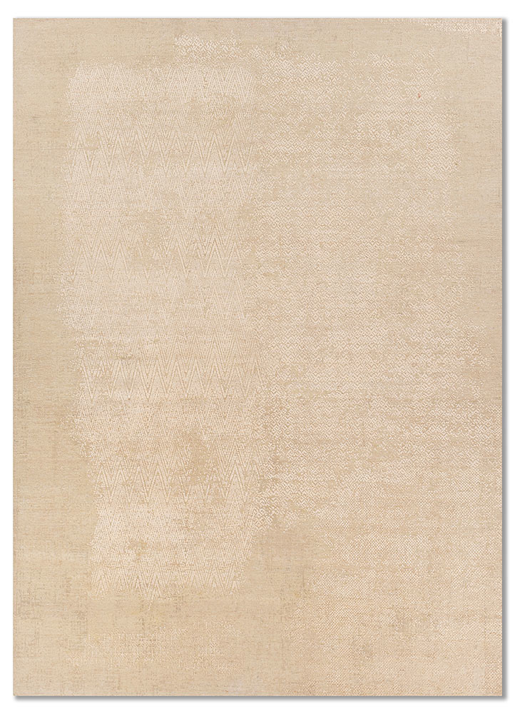 manifest ivory wool and silk hand knotted Rug - HeadShot