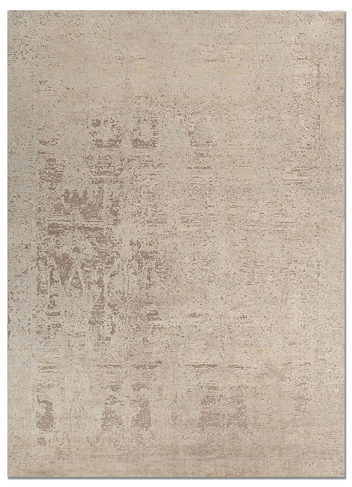  grey and black wool and silk hand knotted Rug