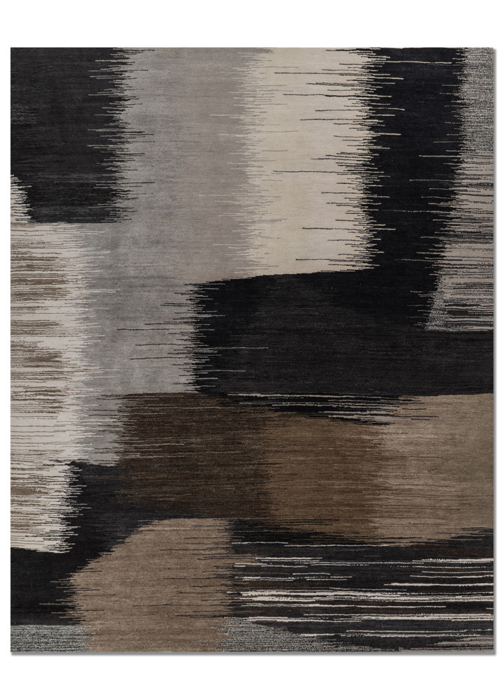 afterglow by kavi ivory wool and silk hand knotted Rug - HeadShot