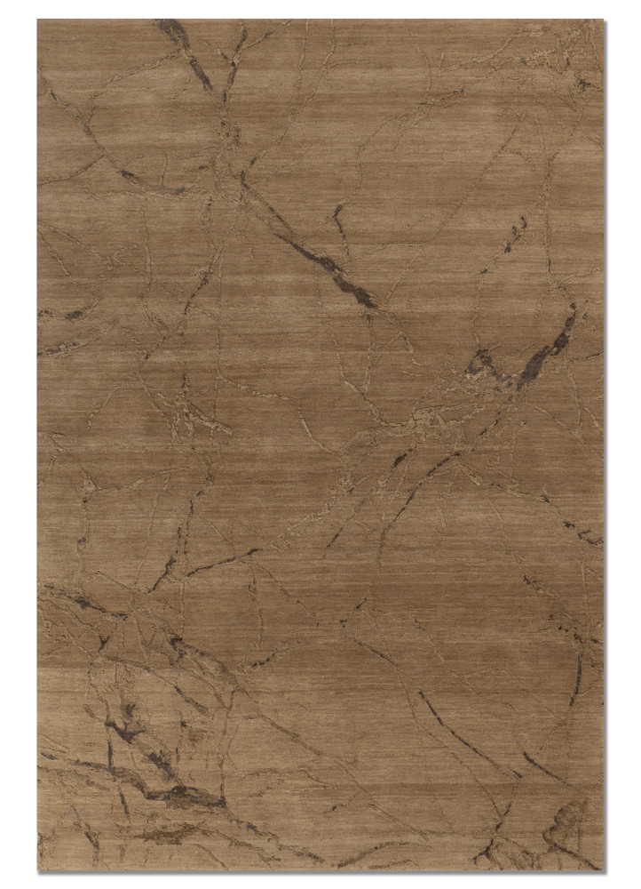 gold gold wool and silk hand knotted Rug