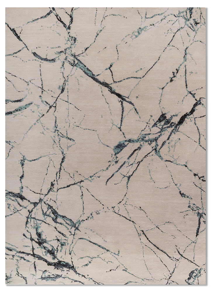 ivory ivory wool and silk hand knotted Rug