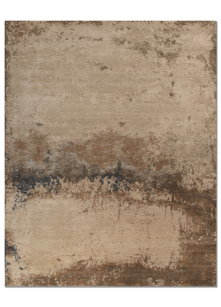 afterglow by kavi beige and brown wool and silk hand knotted Rug - HeadShot afterglow by kavi beige and brown wool and silk hand knotted Rug - HeadShot