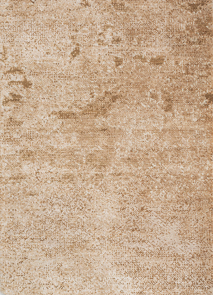 beige and brown beige and brown wool and silk hand knotted Rug