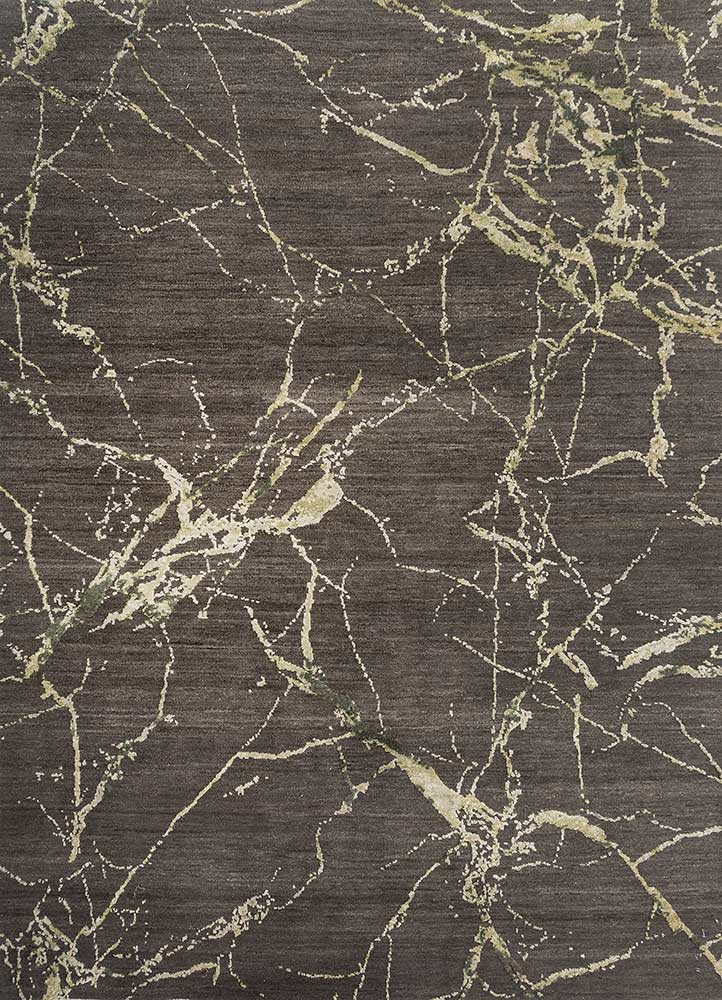  grey and black wool and silk hand knotted Rug