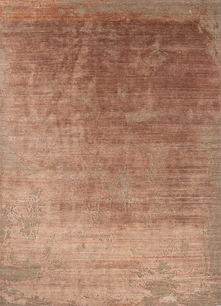 beige and brown beige and brown wool and silk hand knotted Rug