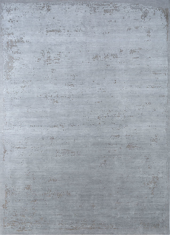  grey and black wool and silk hand knotted Rug