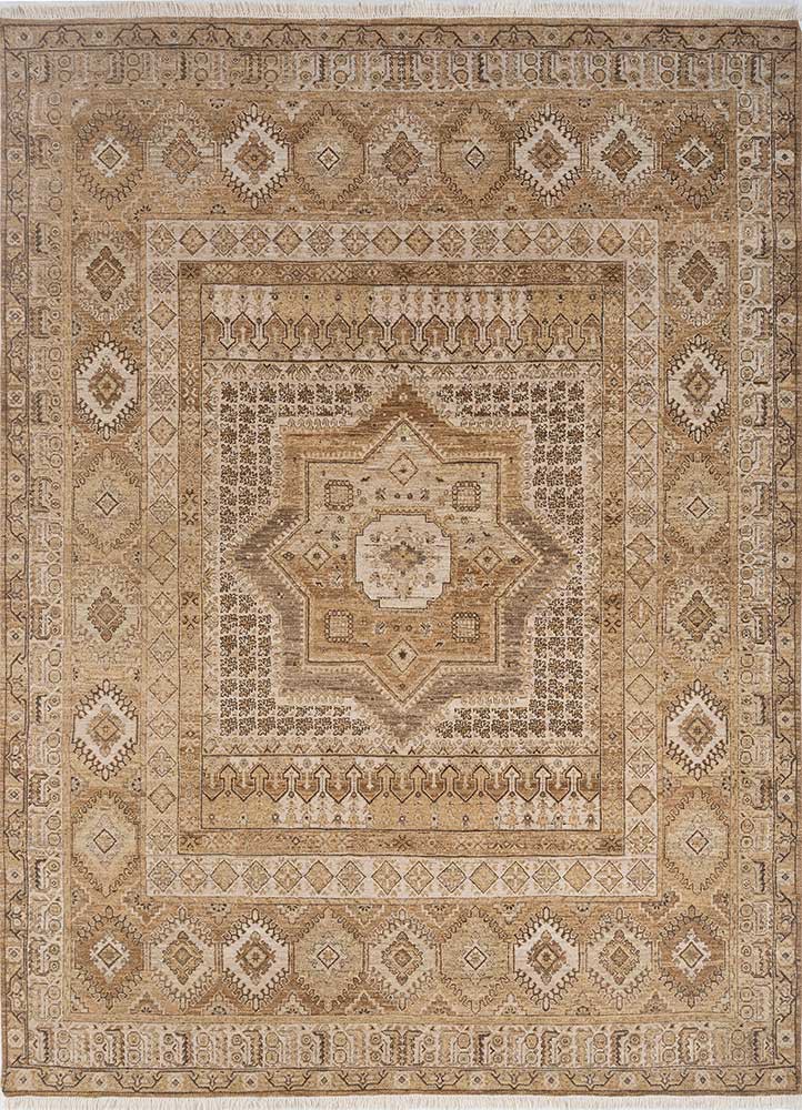erbe beige and brown afghan wool hand knotted Rug - HeadShot erbe beige and brown afghan wool hand knotted Rug - HeadShot