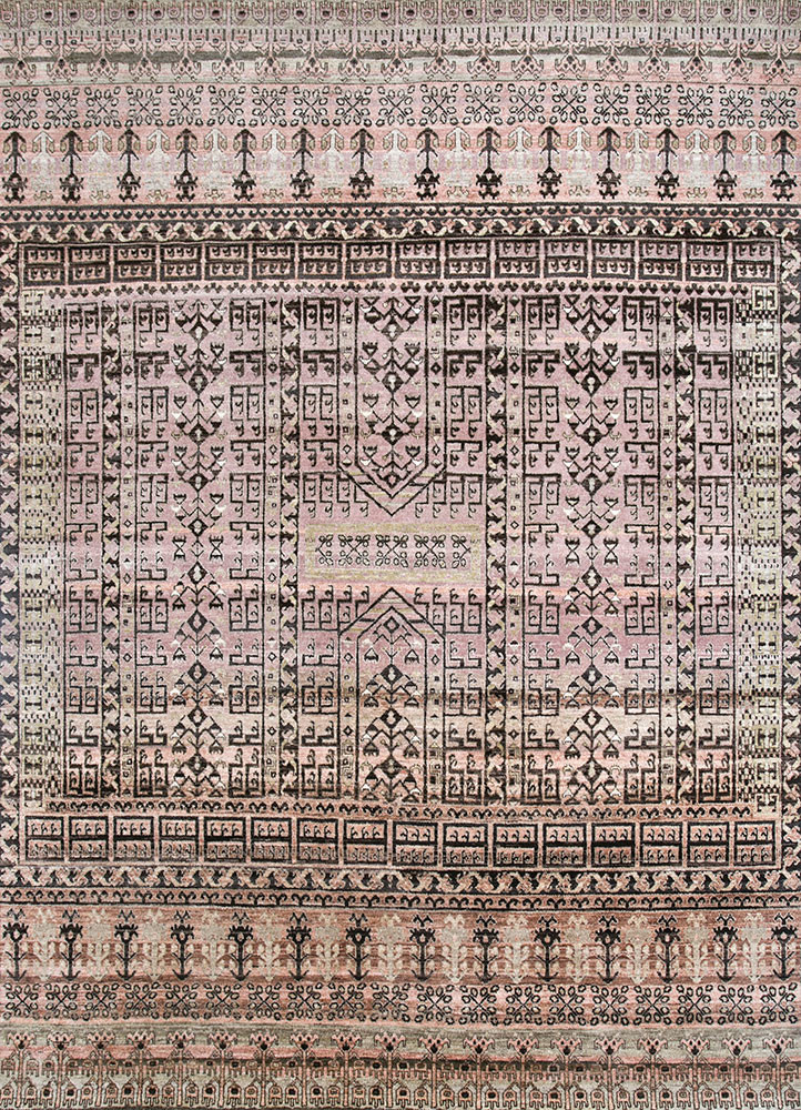 viscaya beige and brown afghan wool hand knotted Rug - HeadShot viscaya beige and brown afghan wool hand knotted Rug - HeadShot