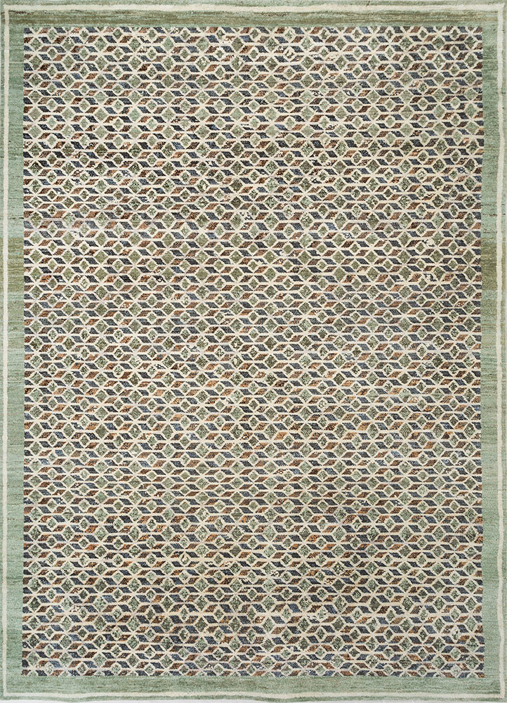 far pavilions ivory wool hand knotted Rug - HeadShot