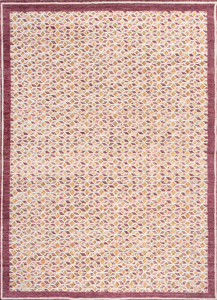 trajan ivory wool hand knotted Rug