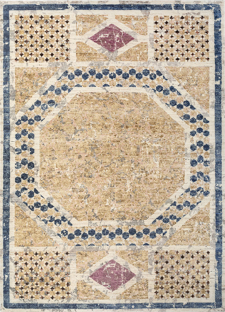 far pavilions ivory wool hand knotted Rug - HeadShot
