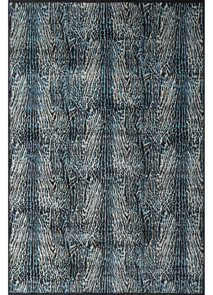 gilded age grey and black afghan wool hand knotted Rug - HeadShot