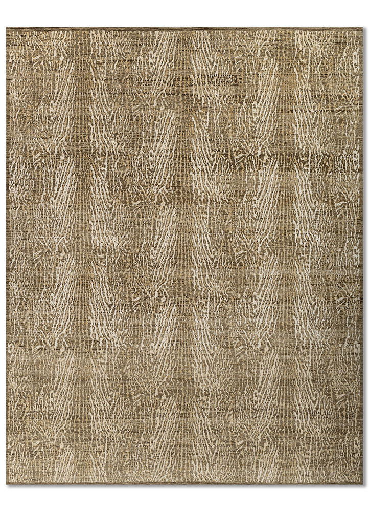 Ocelot by Peter D'Ascoli  beige and brown afghan wool hand knotted Rug