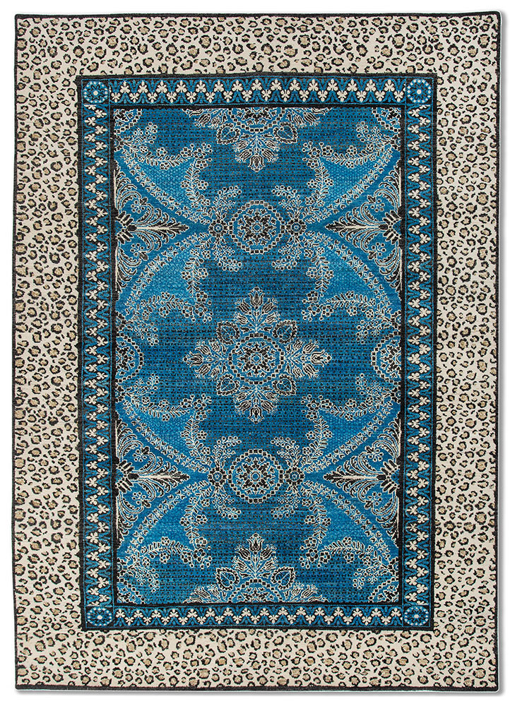 Malmaison by Peter D'Ascoli  blue afghan wool hand knotted Rug