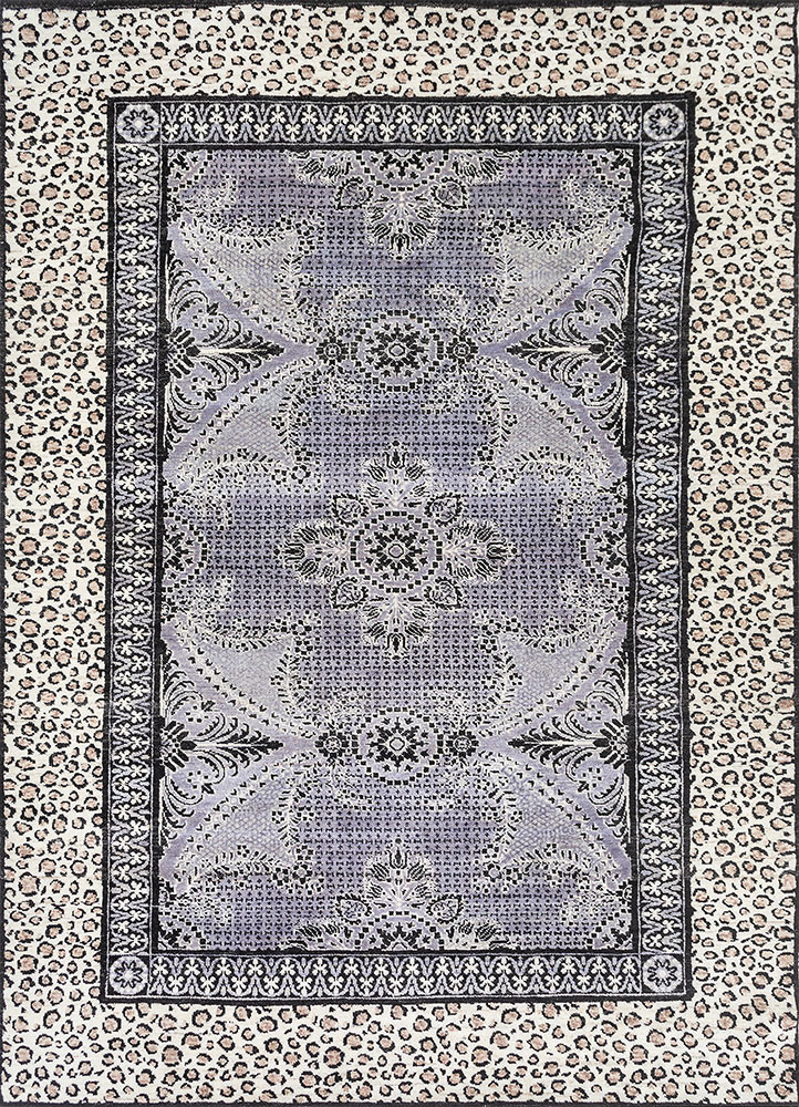 Malmaison by Peter D'Ascoli  pink and purple afghan wool hand knotted Rug