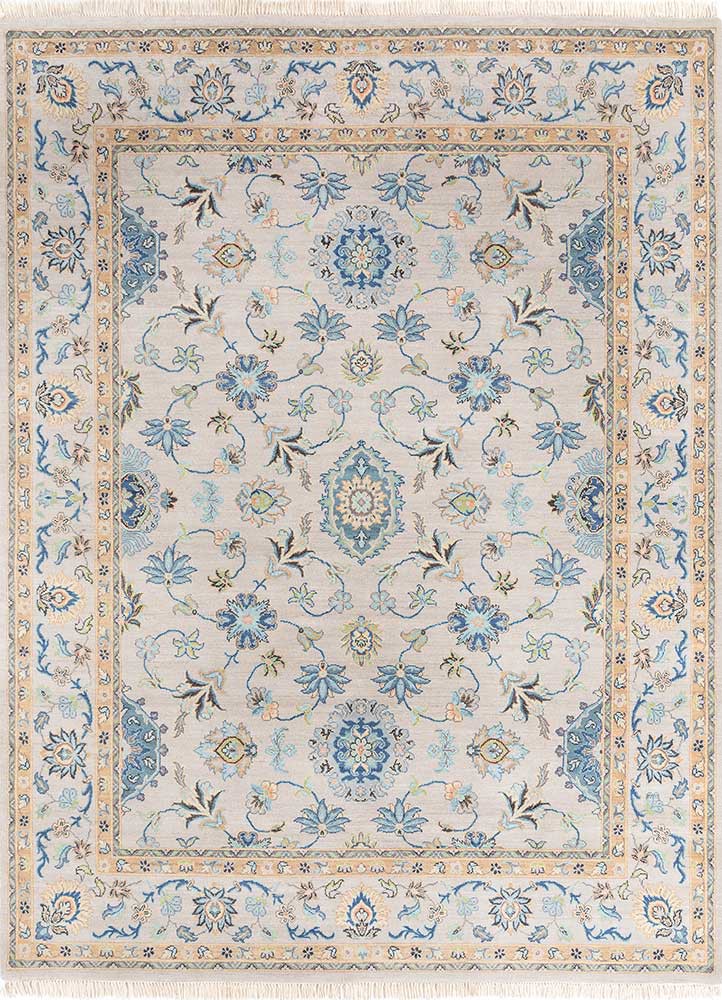 gulnar grey and black wool hand knotted Rug - HeadShot