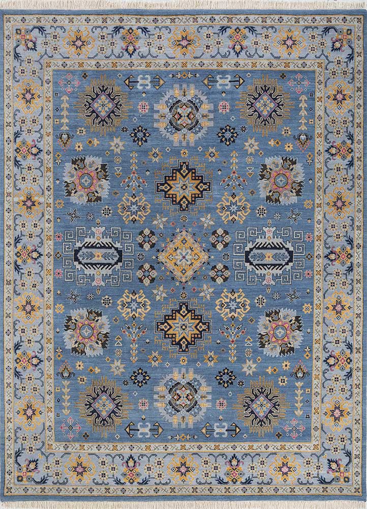 savana blue wool hand knotted Rug - HeadShot savana blue wool hand knotted Rug - HeadShot