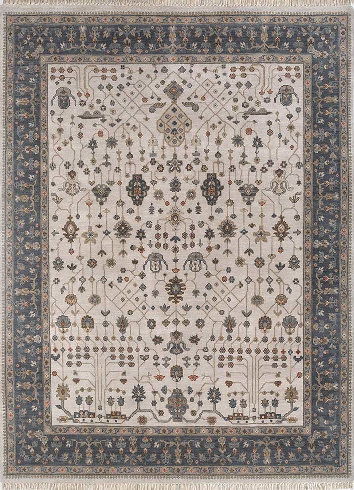 cyanna ivory wool hand knotted Rug