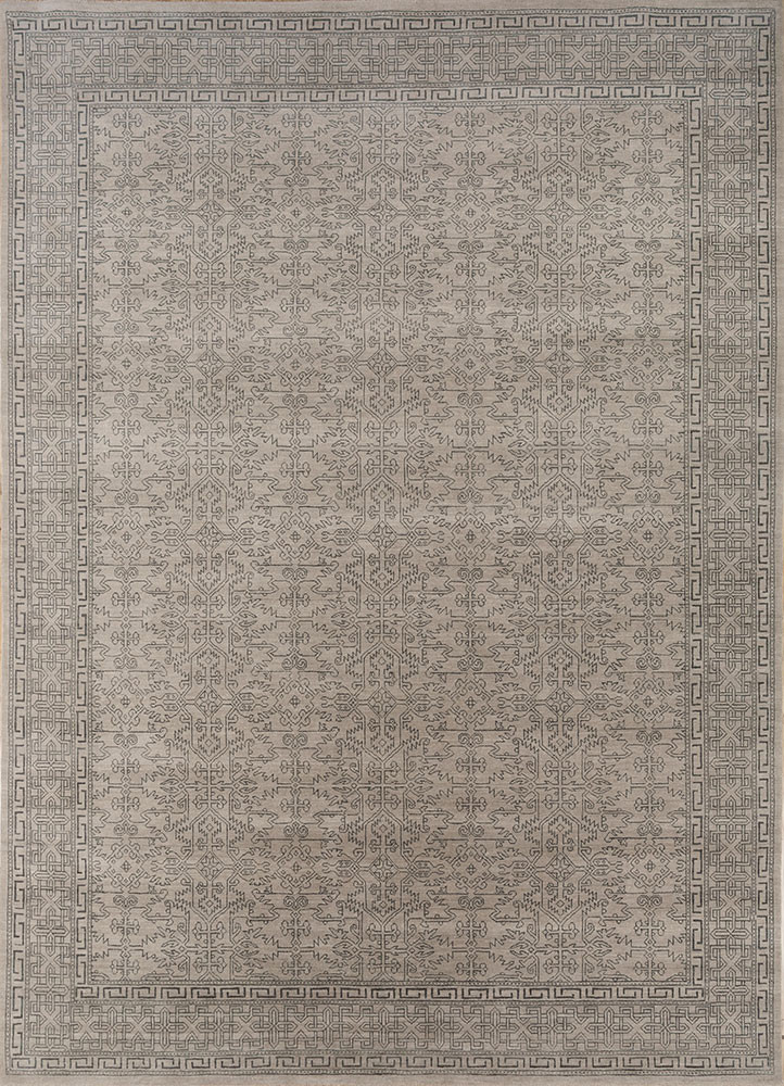 ivory ivory wool hand knotted Rug