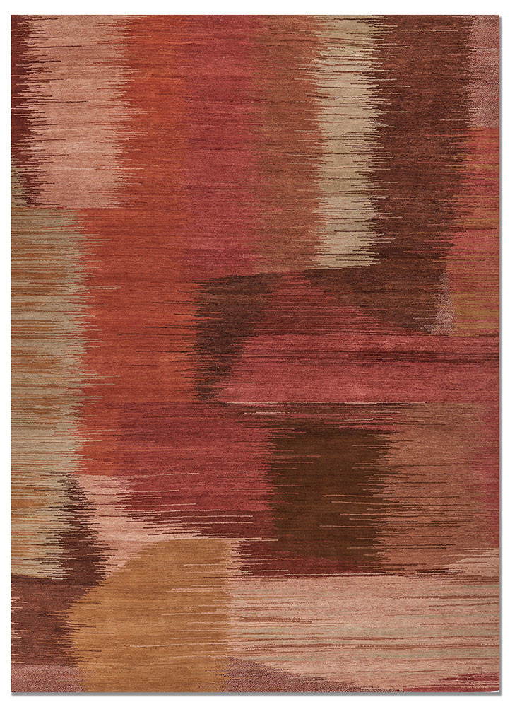 afterglow by kavi red and orange wool hand knotted Rug - HeadShot afterglow by kavi red and orange wool hand knotted Rug - HeadShot