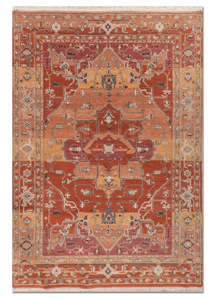 savana red and orange wool hand knotted Rug - HeadShot savana red and orange wool hand knotted Rug - HeadShot