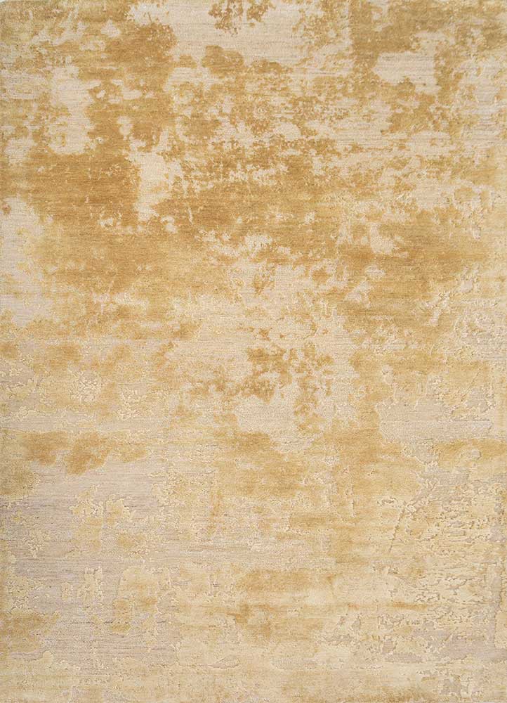 gold gold afghan wool and silk hand knotted Rug