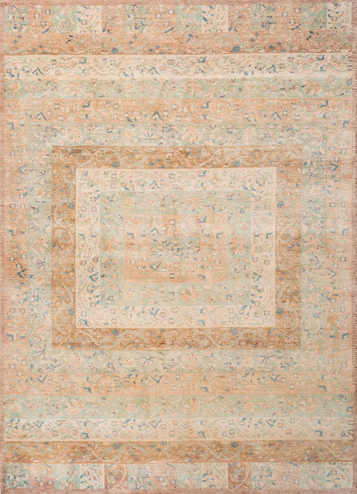 red and orange kani red and orange wool and silk hand knotted Rug