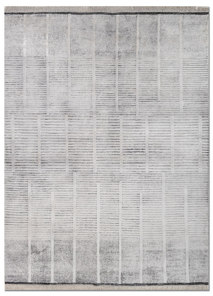 chaos theory by kavi ivory wool and bamboo silk hand knotted Rug