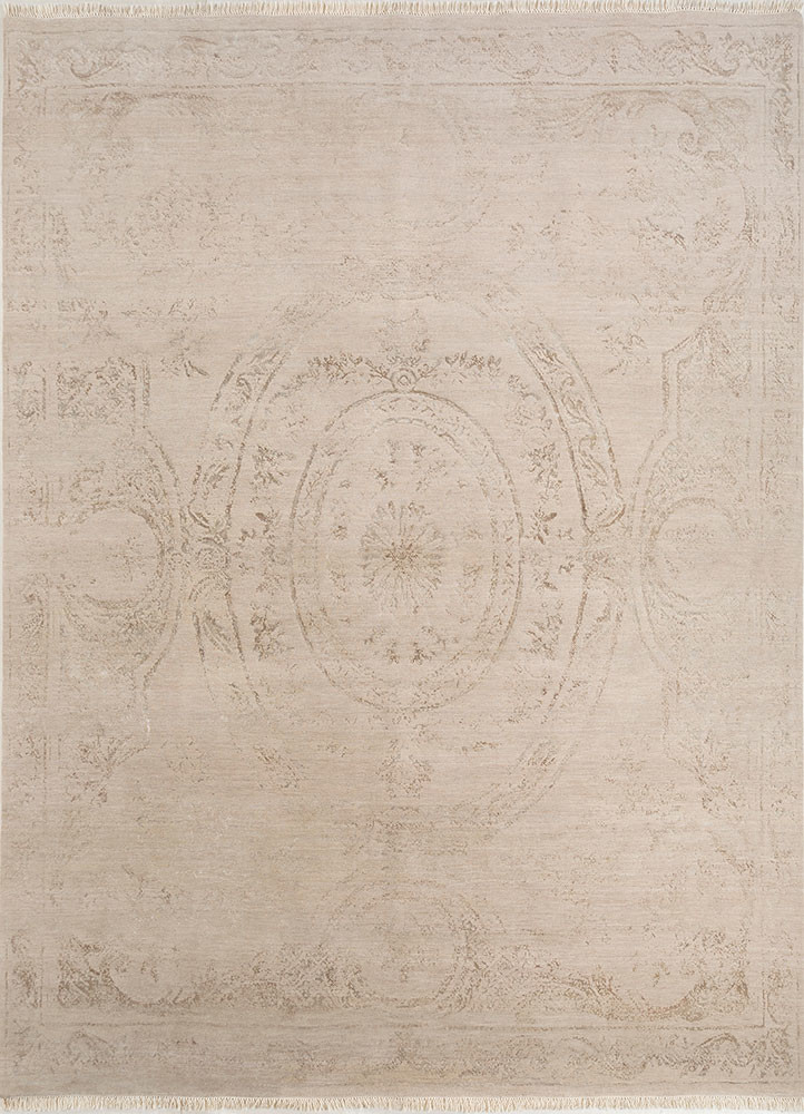 azalea ivory wool and bamboo silk hand knotted Rug - HeadShot azalea ivory wool and bamboo silk hand knotted Rug - HeadShot
