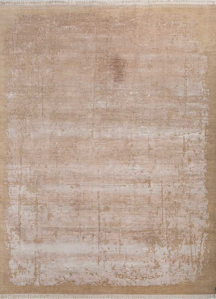 hidden by kavi ivory wool and bamboo silk hand knotted Rug