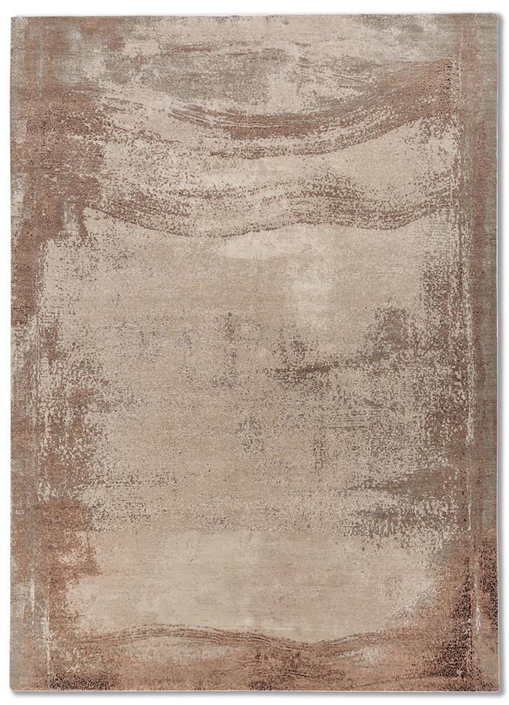 entropy ivory wool and bamboo silk hand knotted Rug - HeadShot