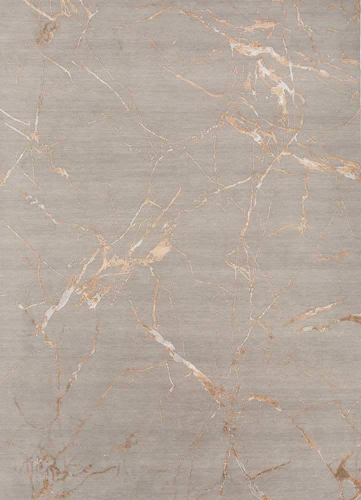  grey and black wool and bamboo silk hand knotted Rug